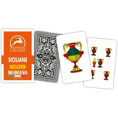 Cartas de Baralho Sicilianas Modiano Plastificadas - 40 Cartas - 
