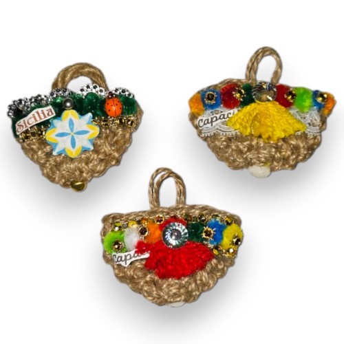 Ímã Coffa em Cordão, 100% feito à mão, C 6 x 6 cm aprox. (1 Unidade) Duas opções de decoração - 2