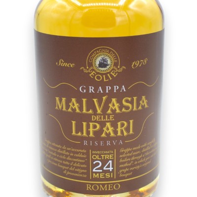 Malvasia delle Lipari Grappa, 43% ABV, 500 ml - RÉSERVE - vieilli plus de 24 mois - 