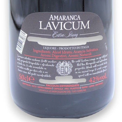 Amaranca Lavicum, Amaro dell'Etna met wilde sinaasappel, EXTRA STERK, 2 Formaatopties (1 eenheid) Vol. 42% -  2