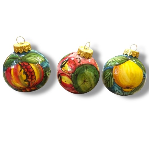 Bola de Natal em cerâmica Caltagirone fina - diâmetro cerca de 6,5 cm - várias decorações -  2