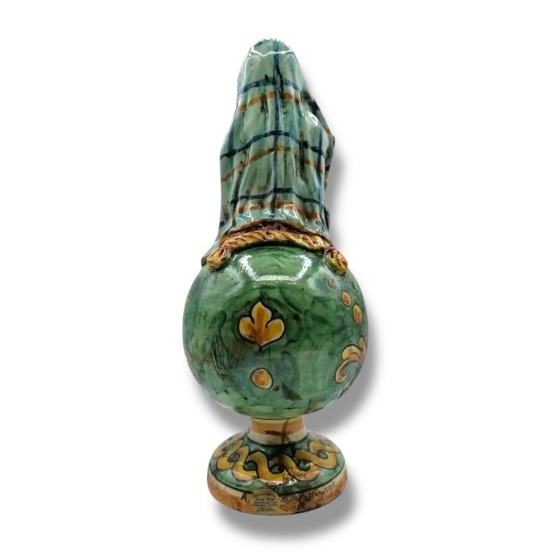Putto na kulce w ceramicznej ceramicznej Kaltagirone – antykelone szkliwo – kolorowy Zielonyrame - 