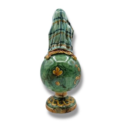 Putto na kulce w ceramicznej ceramicznej Kaltagirone – antykelone szkliwo – kolorowy Zielonyrame - 