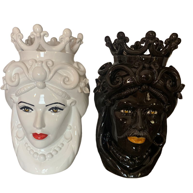 Hoofd Modern Moro met Ceramic Crown of Caltagirone lengte ongeveer 37 cm - 