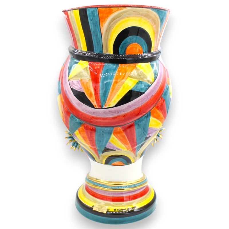 Cabezas de Moros Sicilianos (1 Unidad) aprox. 44 cm de altura, cerámica de Caltagirone, modelo DAFNE, decoración Misson,