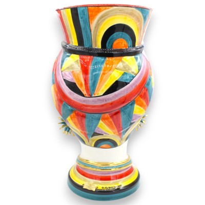 Cabezas de Moros Sicilianos (1 Unidad) aprox. 44 cm de altura, cerámica de Caltagirone, modelo DAFNE, decoración Misson,