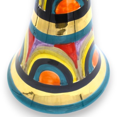 Chifre de Caltagirone, aprox. 40 x 13 cm. Decoração Misson e esmalte em ouro 24k. - 
