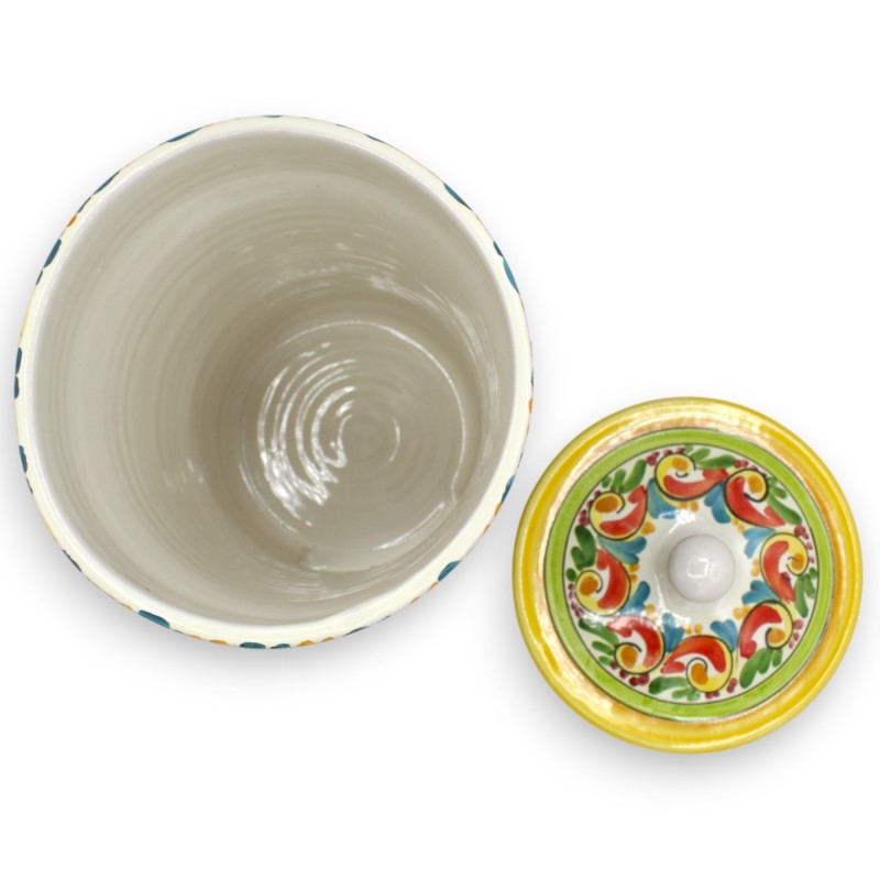 Pojemnik na kapsułki/podkładki, ceramika Caltagirone – wys. 28 x Ø 18 cm ok. Barokowy, wielokolorowy, wielokolorowy - 