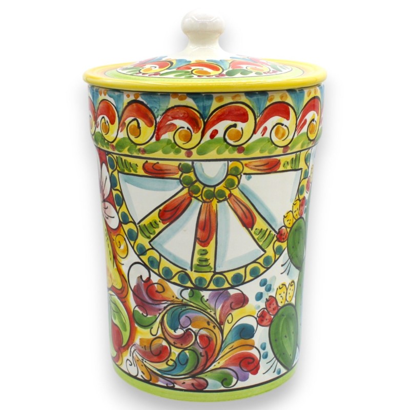 Pojemnik na kapsułki/podkładki, ceramika Caltagirone – wys. 28 x Ø 18 cm ok. Barokowy, wielokolorowy, wielokolorowy - 