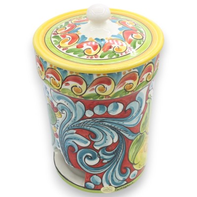 Pojemnik na kapsułki/podkładki, ceramika Caltagirone – wys. 28 x Ø 18 cm ok. Barokowy, wielokolorowy, wielokolorowy - 