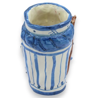 Cabezas de mujer sicilianas, de aprox. 15 cm de altura. Azul antiguo, con turbante y aplique de limón. - 
