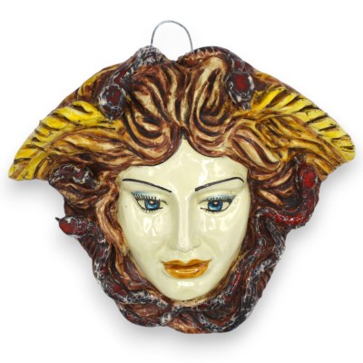 Figuras mitológicas: Cabeza de Medusa, cerámica de Caltagirone - aprox. 23 x 28 cm. MD3
