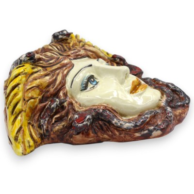 Figuras mitológicas: Cabeza de Medusa, cerámica de Caltagirone - aprox. 23 x 28 cm. MD3