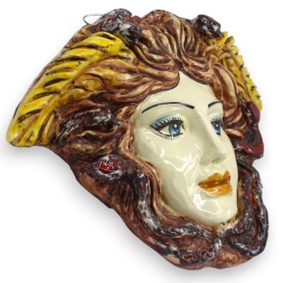 Figuras mitológicas: Cabeza de Medusa, cerámica de Caltagirone - aprox. 23 x 28 cm. MD3