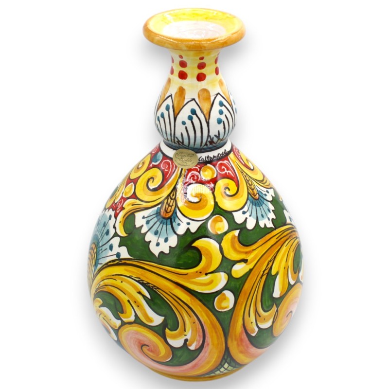 Flaschenvase, Caltagirone-Keramik -...