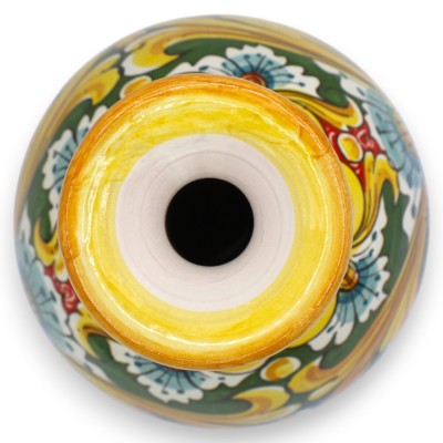 Flaschenvase, Caltagirone-Keramik - H. ca. 30 cm. Mehrfarbiges Barockdekor MD3