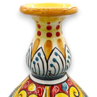 Flaschenvase, Caltagirone-Keramik - H. ca. 30 cm. Mehrfarbiges Barockdekor MD3