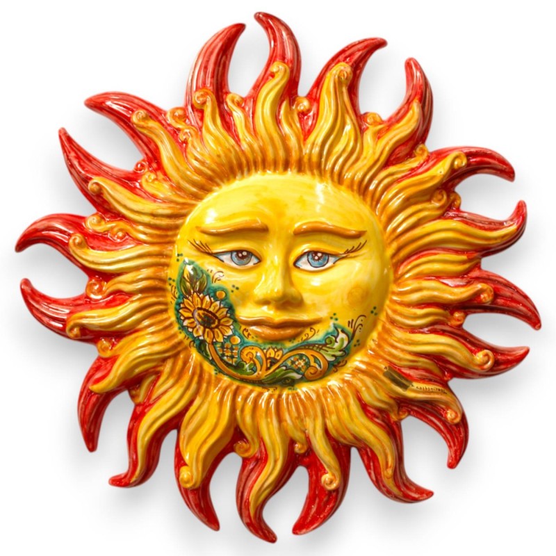 Giant Caltagirone ceramic sun - Ø 58...