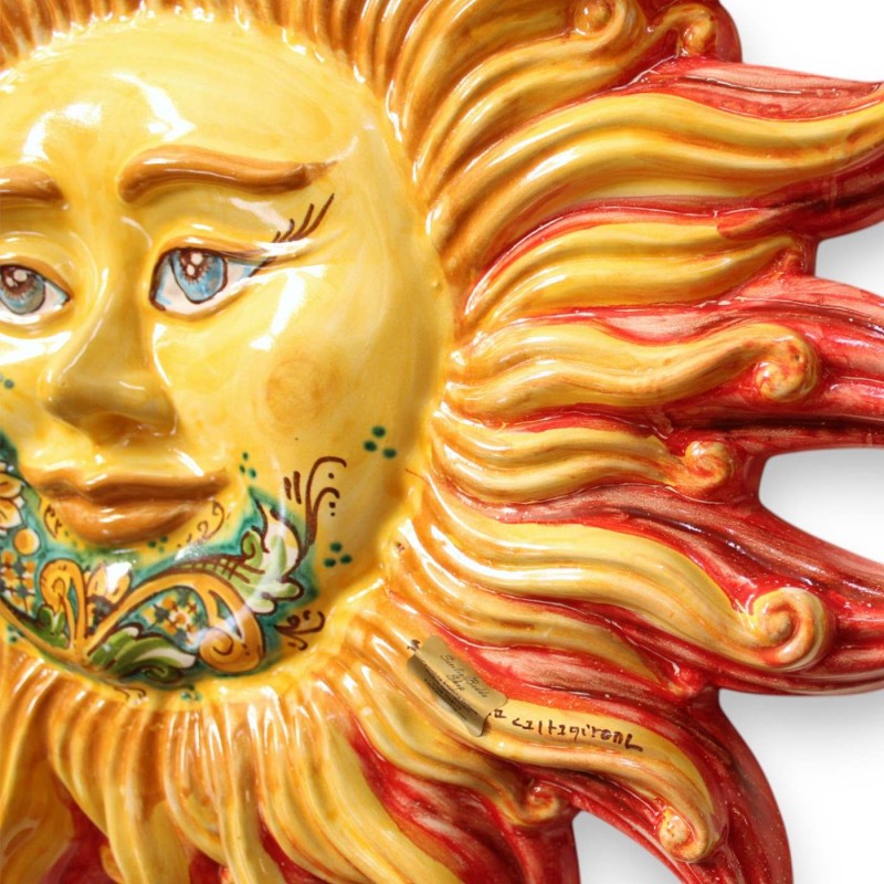 Giant Caltagirone ceramic sun - Ø 58...