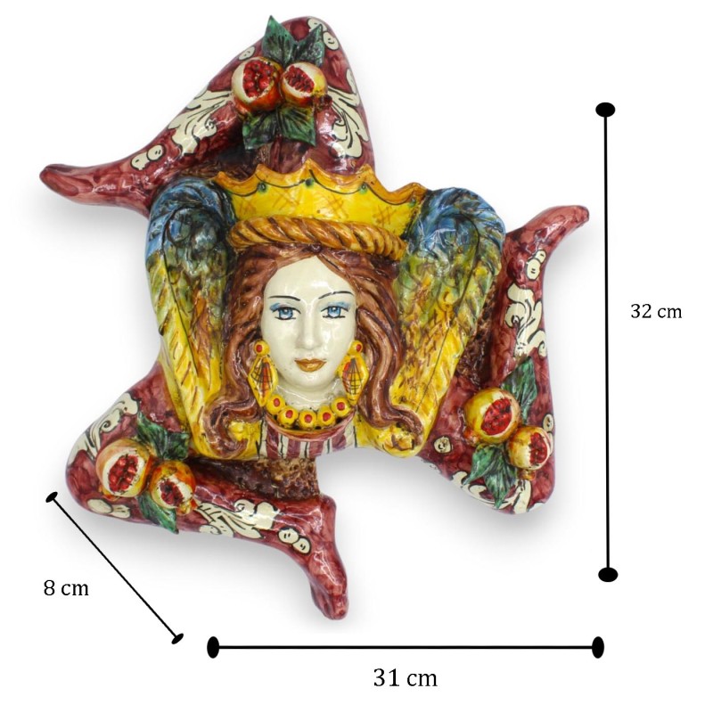 Trinacria in ceramica Caltagirone, h...