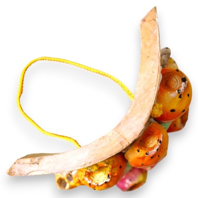 Tegola Gigante 100% Artigianale, h 50 x 20 cm ca. Applicazioni Pale di Ficodindia con frutti