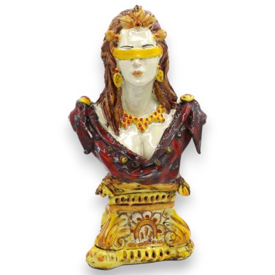 LA FORTUNA - Busto della Dea Bendata su Base barocca, h 27 x 14 cm ca. Bordeaux