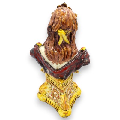 LA FORTUNA - Busto della Dea Bendata su Base barocca, h 27 x 14 cm ca. Bordeaux