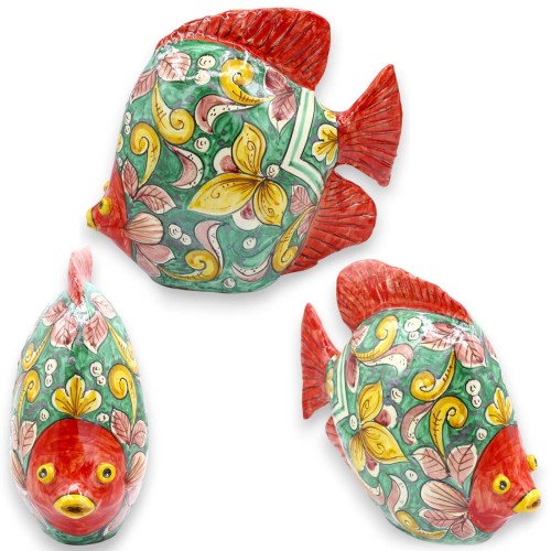Countertop fish, Caltagirone ceramic, approx. 25 x 28 cm,...