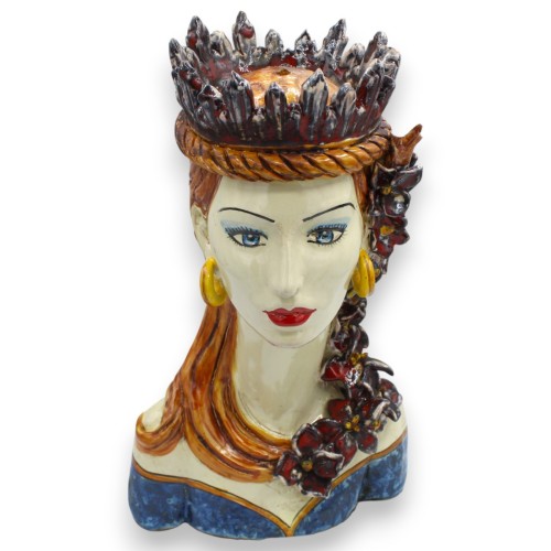 Kvinnobyst, Caltagirone keramik, ca 35 cm hög.... 2