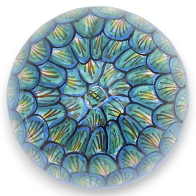 Ovo de cerâmica Caltagirone - h 20 x 14 cm aprox. (1 unidade) duas opções de decoração, modelo cauda de pavão