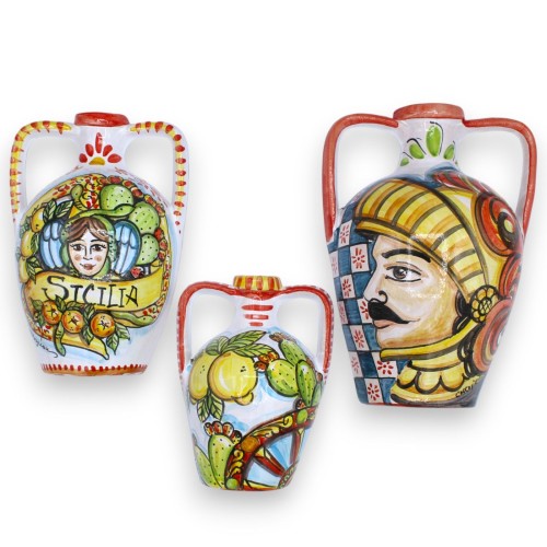 Halv Quartara / Hängande Amfora, Caltagirone keramik -...