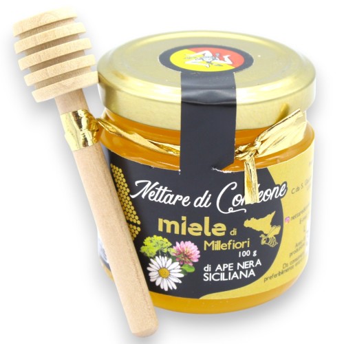 Miele di Millefiori di Ape Nera Siciliana, 100 g Con...