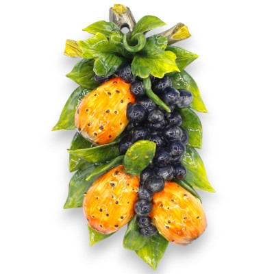 Pacote com 3 Maxi Figos e Uvas Pretas, aprox. 33 x 19 cm, cerâmica fina