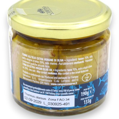 Thon sicilien à l'huile d'olive extra vierge - 190 g