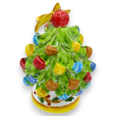 Kerstboom van fijn Siciliaans keramiek, Comet Star top, 2 maatopties (1 stuk) willekeurige basisdecoratie