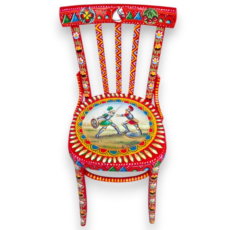 Chaise vintage sicilienne en bois,...