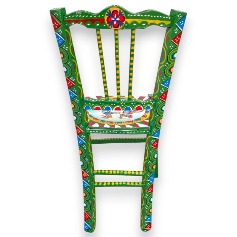 Silla siciliana vintage de madera,...