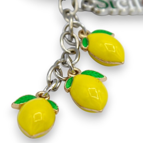 Chaveiro de aço com 3 limões esmaltados e a palavra... 2