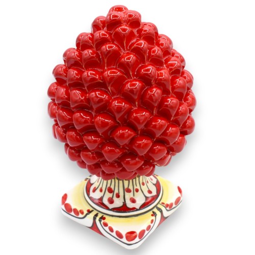 Caltagirone Keramikkotte med Dekorerad Fyrkantig Bas, Röd... 2