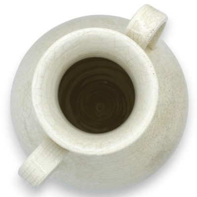 Amphora vase with handles, fine ceramic, Antique White with craquelure effect, 3 size options (1 unit) MD2