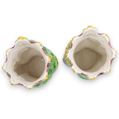 Teste di moro Siciliane Normanne (coppia) h 18 cm ca. ceramica Caltagirone MD4