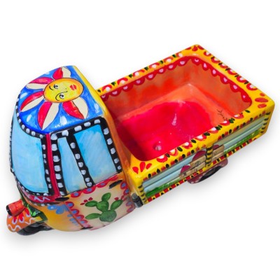 Ape Moto, vehículo gigante, 100% artesanal, 55 x 30 cm aprox. Con productos típicos sicilianos, decoración de carro siciliano
