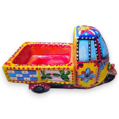 Ape Moto, veículo gigante, 100% artesanal, aproximadamente 55 x 30 cm. Com produtos típicos da Sicília, decoração de carroça sic