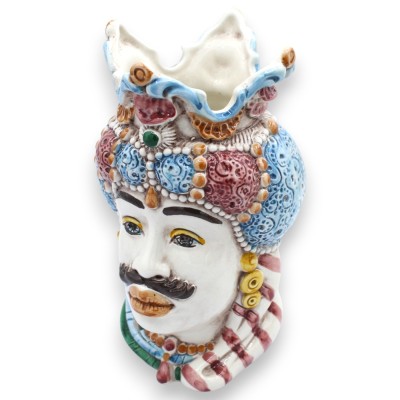 Głowy mauretańskie emirów sycylijskich (para) ok. Wysokość 18 cm. Ceramika Caltagirone MD14