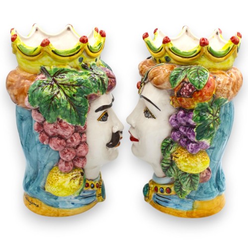 Sicilian Moor's Head, Caltagirone ceramic (pair), approx.... 2