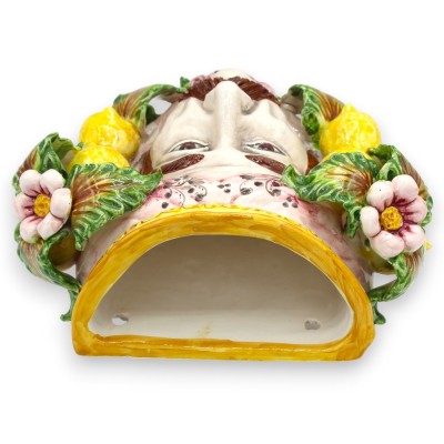 Mural Cabeza de Moro (para colgar) Cerámica de Caltagirone, 25 cm de alto aprox. (1 unidad) Aplicaciones de limones