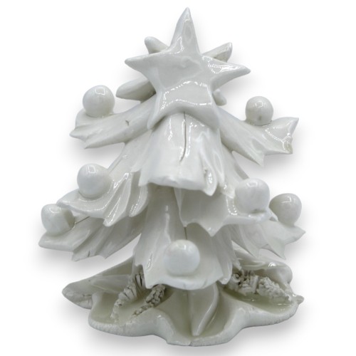 Witte kerstboom, dubbele stertopper, fijn keramiek, ca.... 2
