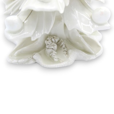 Sapin de Noël blanc, double étoile pour le sommet, céramique fine, environ 11 cm de haut (1 unité), plusieurs coloris disponible