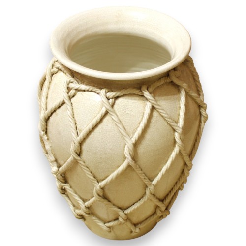 Paraplubak pot, beige - h ca. 50 cm met gaaskoord...
