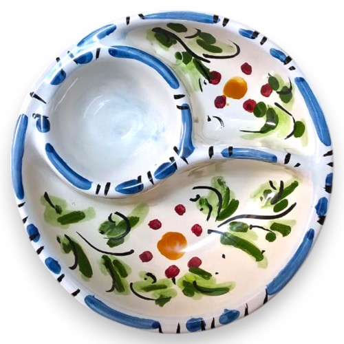 Tischsaucen- oder Gewürzhalter aus Caltagirone-Keramik, mit zwei Dekorationsmöglichkeiten, Ø ca. 10 cm. TD-Mod -  2